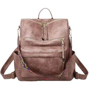 Backpack Purse,vegan Leather Multipurpose Design Bag Pink